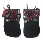 Botín bebé cordones (negro con rojo)